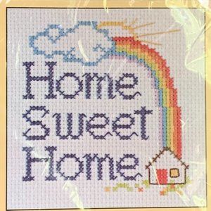 VTG Cross Stitch KIT New Sunset Home Sweet Home Rainbow Unopened